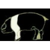 PIG PIN BLACK AND WHITE HAMPSHIRE PIG PIN