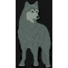 WOLF PIN GRAY WOLF STANDING PIN