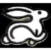 WHITE RABBIT ON THE RUN PIN