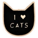 I LOVE CATS LAPEL, HAT PIN