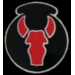 COW STEER HEAD RED BLACK PIN