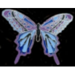 SWALLOWTAIL BUTTERFLY BLUE PURPLE HUES PIN