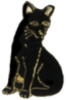 CAT POSING PIN BLACK CATS HAT, LAPEL, PINS