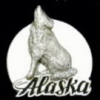 ALASKA PIN WOLF HAT LAPEL PIN