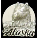 ALASKA PIN HUSKIE DOGSLED IDITAROD TRAIL SLED DOG HAT LAPEL PIN