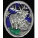 ELK PIN OVAL COLORED CAST ELK PIN