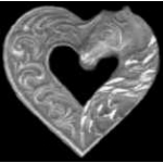 HORSE HEAD HEART CAST PIN