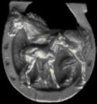HORSE PIN MARE WITH FOAL HORSESHOE PIN