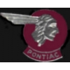 PONTIAC PIN HEAD WITH FEATHER SCRIPT PIN