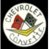 CHEVROLET CORVETTE WHITE ROUND LOGO MINI PIN