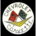 CHEVROLET CORVETTE WHITE ROUND LOGO MINI PIN