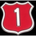 US ROUTE 1 SIGN PIN RED