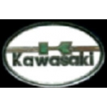 KAWASAKI PIN MOTORCYCLE WHITE OVAL KAWASAKI PIN