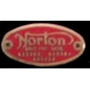 NORTON MOTORCYCLE PATENT OVAL RED PIN