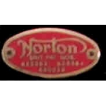 NORTON MOTORCYCLE PATENT OVAL RED PIN