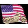 USA FLAG MOTORCYLE PIN UNITED STATES MOTORCYCLE PIN