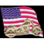 USA FLAG MOTORCYLE PIN UNITED STATES MOTORCYCLE PIN