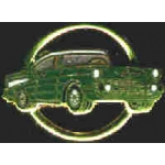 CHEVROLET 1957 CHEVY CAR CIRCLE GREEN PIN