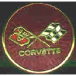 CHEVROLET CORVETTE FLAG ROUND PIN