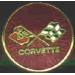 CHEVROLET CORVETTE FLAG ROUND PIN