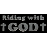Christian Pin Riding With GOD Hat Lapel Motorcycle Vest Religious Pins