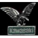 KAWASAKI PIN MOTORCYCLE EAGLE CAST WITH GREEN BAR SCRIPTKAWASAKI PIN