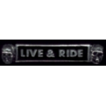 MOTORCYCLE LIVE AND RIDE SKULL BAR PIN DX