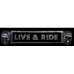 MOTORCYCLE LIVE AND RIDE SKULL BAR PIN DX