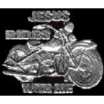 JESUS RIDES WITH ME MOTORCYCLE PIN