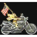 MOTORCYCLE GUARDIAN ANGEL WITH FLAG