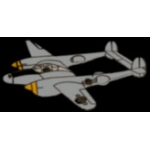 P-38 LIGHTNING AIRPLANE GREY PIN