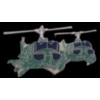UH-1 HUEY PIN DUO GREEN HELICOPTER PIN