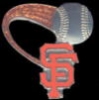 SAN FRANCISCO GIANTS PIN BASEBALL GLITTER TRAIL PIN