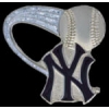 NEW YORK YANKEES PIN BASEBALL GLITTER TRAIL NYY PIN