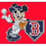 BOSTON RED SOX PIN MICKEY MOUSE DISNEY PIN MICKEY LEANING PIN