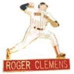 BOSTON RED SOX ROGER CLEMENS PIN ACTION BAR PIN BY PETER DAVID