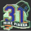 NEW YORK METS MIKE PIAZZA NUMBER AND HAT PIN