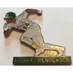 RICKEY HENDERSON PIN OAKLAND ATHLETICS ACTION PLAYER BAR PIN