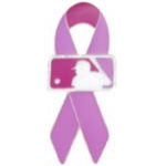 PINK RIBBON MLB PIN BREAST CANCER AWARENESS BASEBALL  PIN