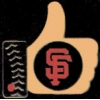SAN FRANCISCO GIANTS PIN LIKE THUMBS UP GIANTS PIN