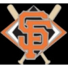 SAN FRANSICO GIANTS PIN CROSSED BATS DIAMOND PIN