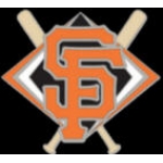 SAN FRANSICO GIANTS PIN CROSSED BATS DIAMOND PIN