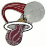 MIAMI HEAT PIN GLITTER BALL HEAT PIN