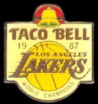 LOS ANGELES LAKERS 1987 CHAMPIONSHIP TACO BELL PIN