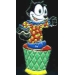 FELIX THE CAT CLOWN ON BASKET PIN