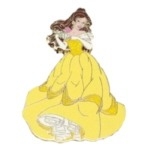 DISNEY PIN PRINCESS BELLE BEAUTY AND BEAST GLITTER GOWN PIN
