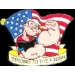 POPEYE PIN STRONG TO THE FINISH USA FLAG PIN