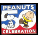 PEANUTS 50TH ANNIVERSARY SNOOPY AND CHARLIE BROWN PIN