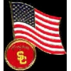 U SOUTHERN CALIFORNIA USC UNITED STATES USA FLAG HOLIDAY PIN