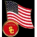U SOUTHERN CALIFORNIA USC UNITED STATES USA FLAG HOLIDAY PIN